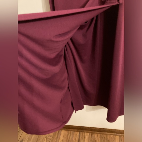 SALE❗️Lane Bryant Women’s Plus Size 16 Midi Wrap Dress / Burgundy Wine / EUC - Picture 3 of 9